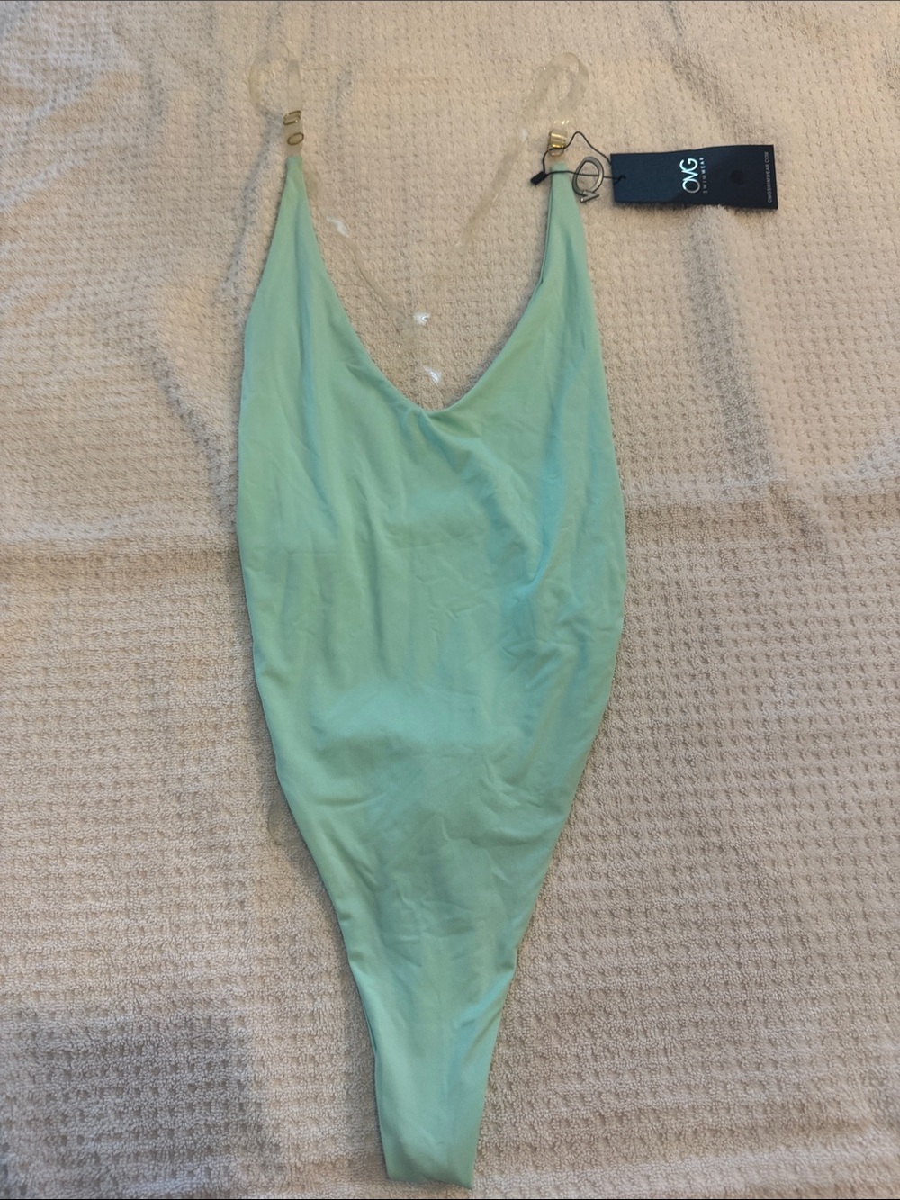 Mint Green Scoop One-Piece Swimsuit with Adjustable Straps